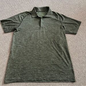 Lululemon Men's Green Short Sleeve Polo Shirt-medium